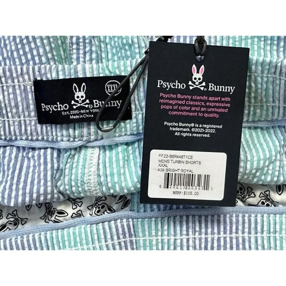 NWT PSYCHO BUNNY MENS TURBIN SHORTS - BRIGHT ROYAL, SIZE XXXL Swim Trunks - $105 - Picture 7 of 7